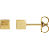 14k Yellow Gold Cube Earrings