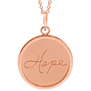 14k Rose Gold Hope Disc Necklace