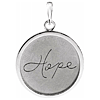 14k White Gold Hope Disc Pendant