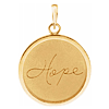 14k Yellow Gold Hope Disc Pendant
