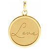 14k Yellow Gold Love Disc Pendant