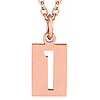 14k Rose Gold Pierced Number 1 Necklace