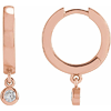 14k Rose Gold 1/5 ct tw Diamond Hoop Dangle Earrings