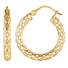 14k Yellow Gold Pierced Tube Hoop Earrings 7/8in