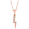 14k Rose Gold 1/10 ct tw Diamond Lightning Bolt Necklace
