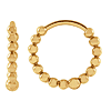 14k Yellow Gold Beaded Hoop Earrings 3/8in