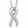 14k White Gold Petite Survivor Ribbon Necklace