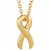14k Yellow Gold Petite Survivor Ribbon Necklace