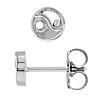 14k White Gold Yin and Yang Earrings