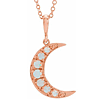 14k Rose Gold Opal Crescent Moon Necklace