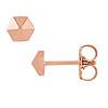 14k Rose Gold Beveled Hexagon Earrings