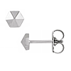 14k White Gold Beveled Hexagon Earrings
