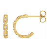 14k Yellow Gold .04 CTW Diamond Chain Link Hoop Earrings
