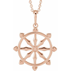 14k Rose Gold Dharmachakra Wheel Necklace