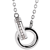 14k White Gold .08 ct tw Diamond Interlocking Circles Necklace