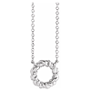 14k White Gold Small Rope Circle Necklace