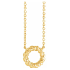14k Yellow Gold Small Rope Circle Necklace