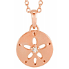 14k Rose Gold .02 ct Diamond Sand Dollar Necklace