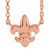 14k Rose Gold Petite Fleur-de-lis Necklace