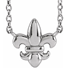 14k White Gold Petite Fleur-de-lis Necklace