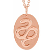 14k Rose Gold Oval Snake Medallion Necklace