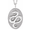 14k White Gold Oval Snake Medallion Necklace