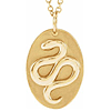 14k Yellow Gold Oval Snake Medallion Necklace