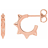 14k Rose Gold Spike Hoop Earrings