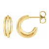 14k Yellow Gold Multi-Layer Hoop Earrings 1/2in