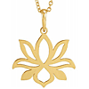 14K Yellow Gold Small Lotus Flower Necklace
