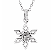 14k White Gold .01 ct Diamond Snowflake Necklace