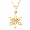 14k Yellow Gold .01 ct Diamond Snowflake Necklace