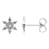 14k White Gold .007 ct tw Diamond Snowflake Earrings