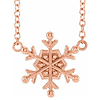 14k Rose Gold Small Snowflake Necklace