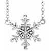 14k White Gold Small Snowflake Necklace