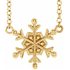 14k Yellow Gold Small Snowflake Necklace