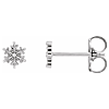 14k White Gold Very Small Snowflake Earrings