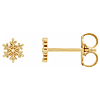 14k Yellow Gold Very Small Snowflake Earrings