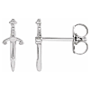 14k White Gold Dagger Earrings