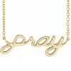 14k Yellow Gold Pray Necklace