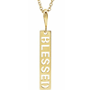 14k Yellow Gold Blessed Bar Necklace
