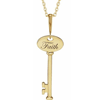 14k Yellow Gold Faith Key Necklace