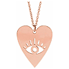 14k Rose Gold Evil Eye Heart Necklace