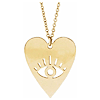 14k Yellow Gold Evil Eye Heart Necklace