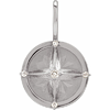14k White Gold .03 ct tw Diamond Compass Charm 1/2in