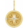 14k Yellow Gold .03 ct tw Diamond Compass Charm 1/2in