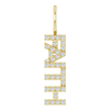 14k Yellow Gold 1/8 ct tw Diamond Faith Pendant