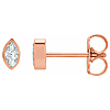 14k Rose Gold 1/10 ct tw Diamond Solitaire Bezel-Set Earrings