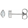 14k White Gold 1/10 ct tw Diamond Bezel-Set Stud Earrings