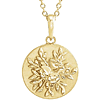 14k Yellow Gold Small Floral Medallion Necklace